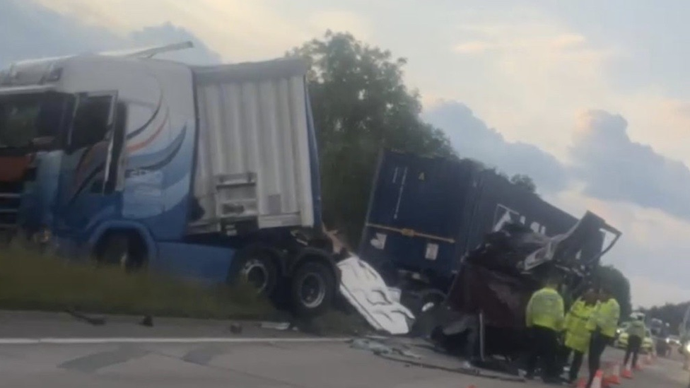 Lorries involved in crash on A180