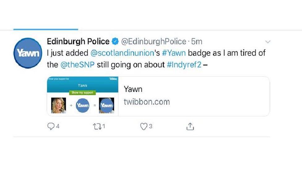 Tweet from Edinburgh Police