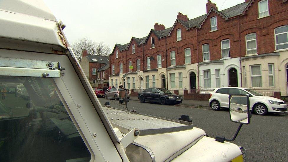 Police searched a suspected brothel in the Holyland area of Belfast