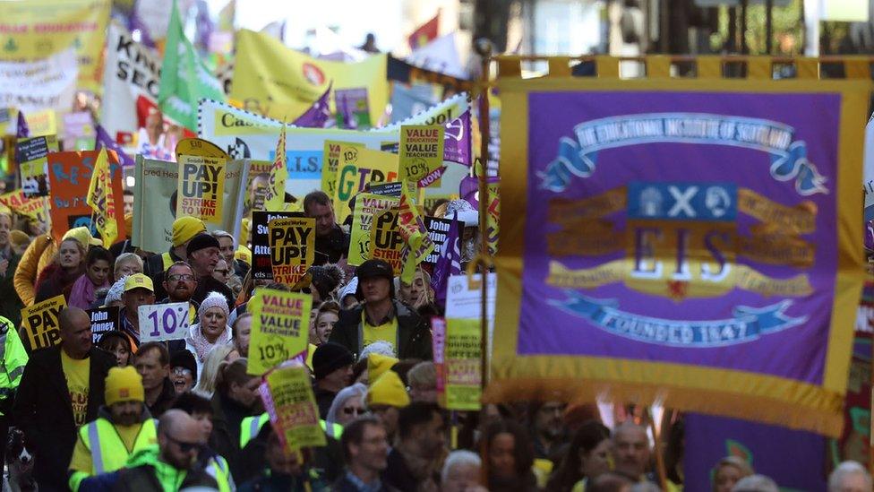 Teachers march in Glasgow