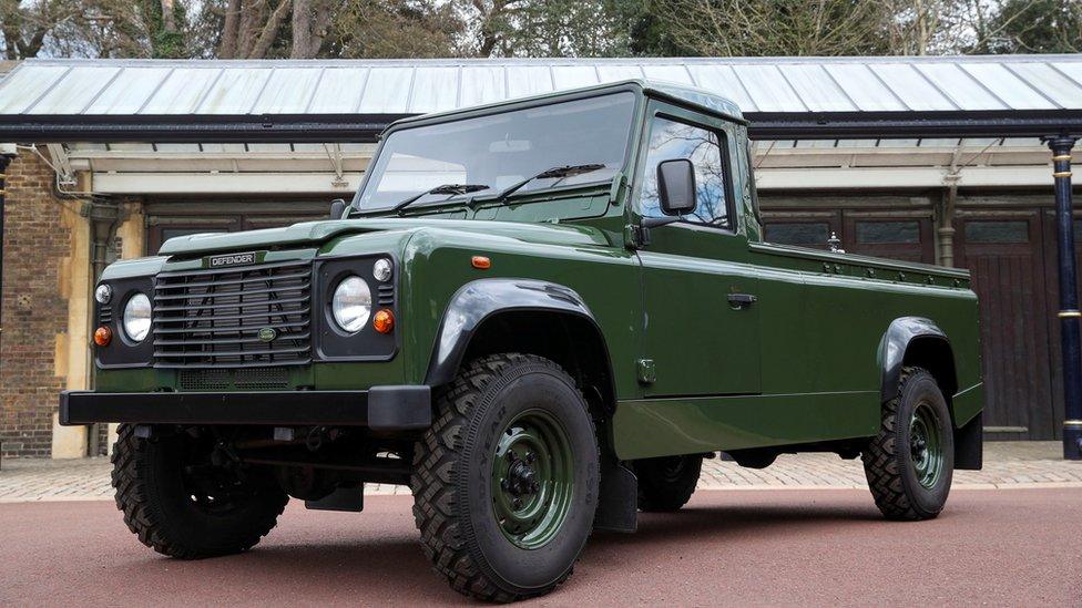 Front angle of Land Rover designed by Prince Philip