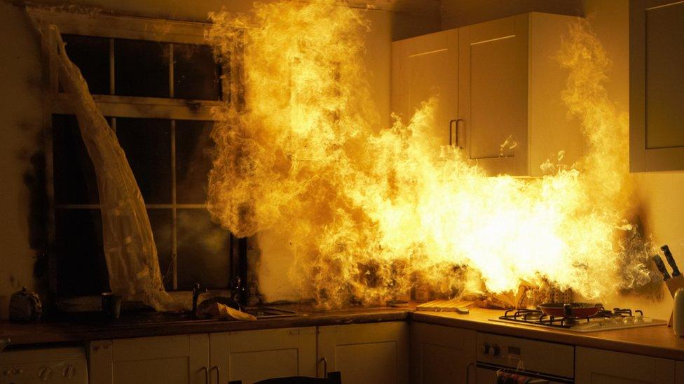 A kitchen fire