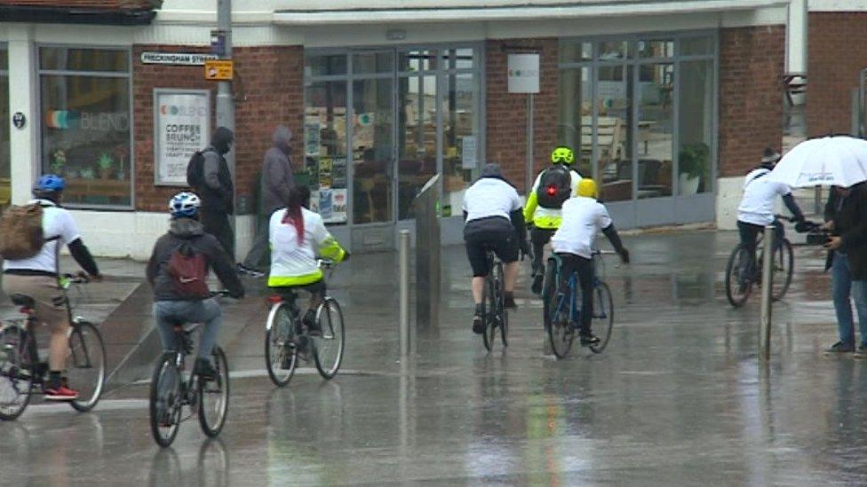 Cyclists who took part in the charity ride