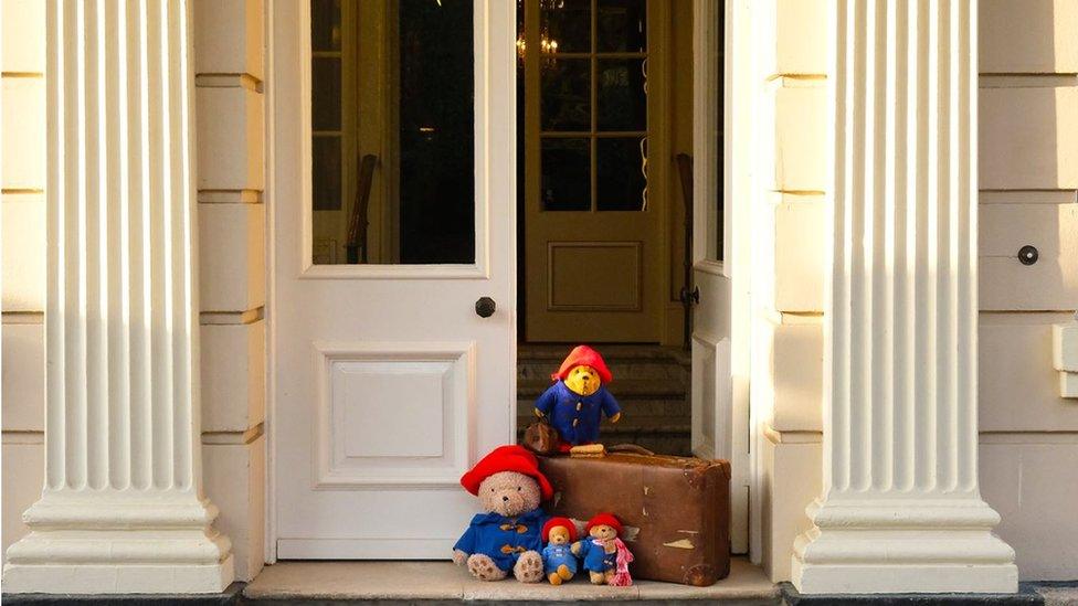 Paddington Bears on the doorstep