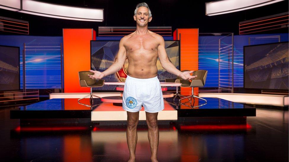 Gary Lineker on Match of the Day in his boxer shorts