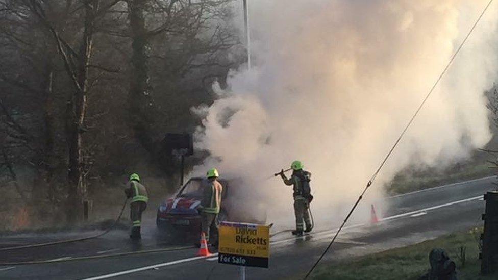 An incident on the A4093 in 2016