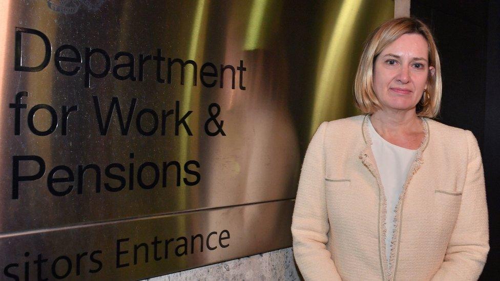 Amber Rudd visited her new workplace on Friday evening