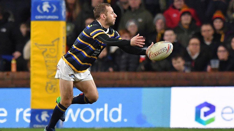 Rob Burrow playing for Leeds Rhinos