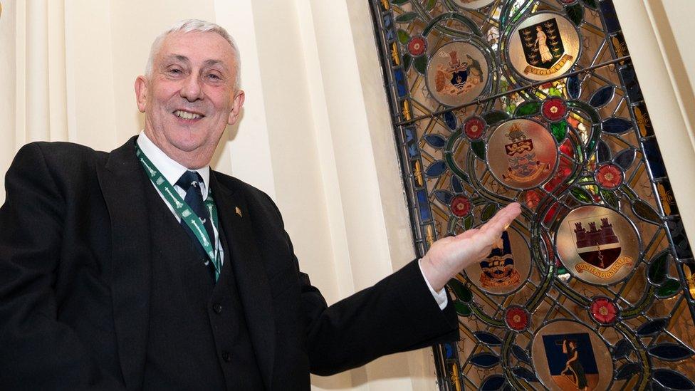 Sir Lindsay Hoyle and a new window