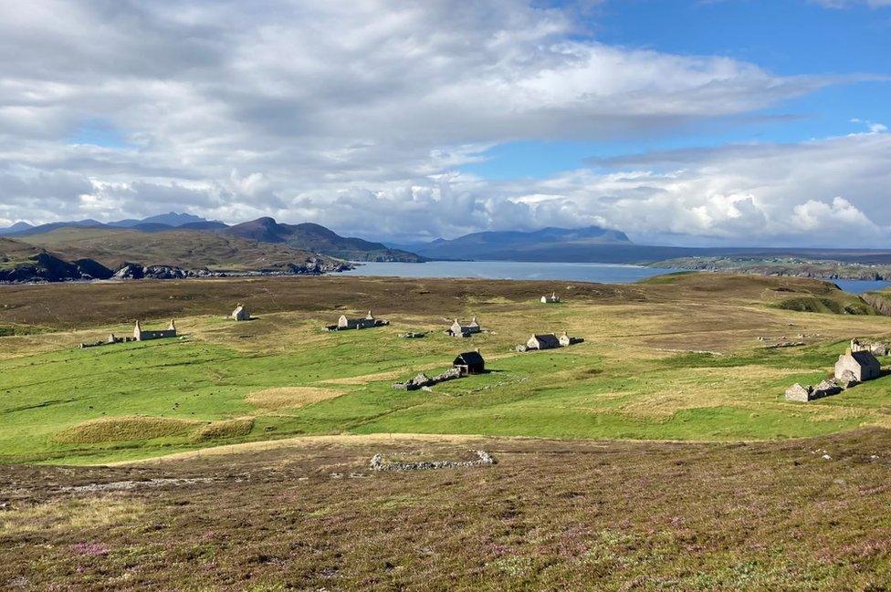 The ruins of the island's croft houses