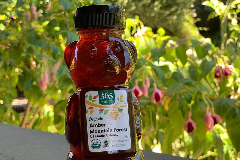 A bottle of Grade A honey