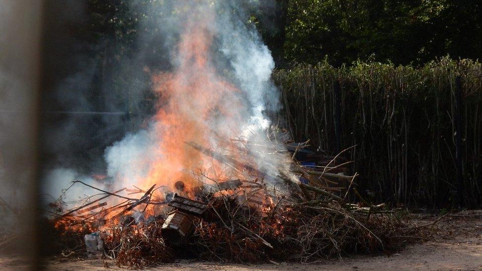 Waste burnt by Adam Ivory, 38, of Magnolia Cottage, Tydd St Giles