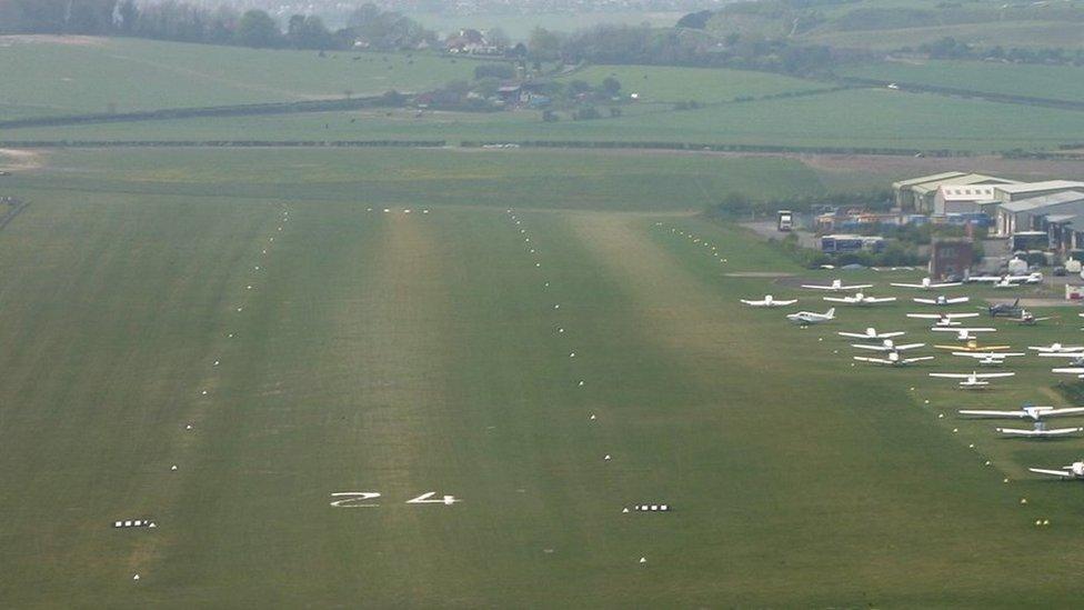 Photo of Old Sarum airstrip from the air