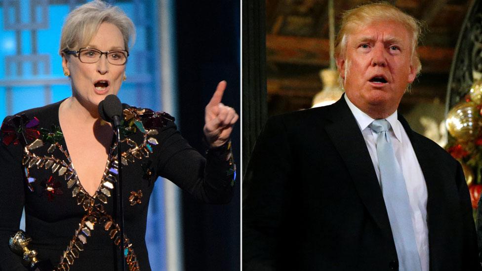 Meryl Streep (L) / Donald Trump