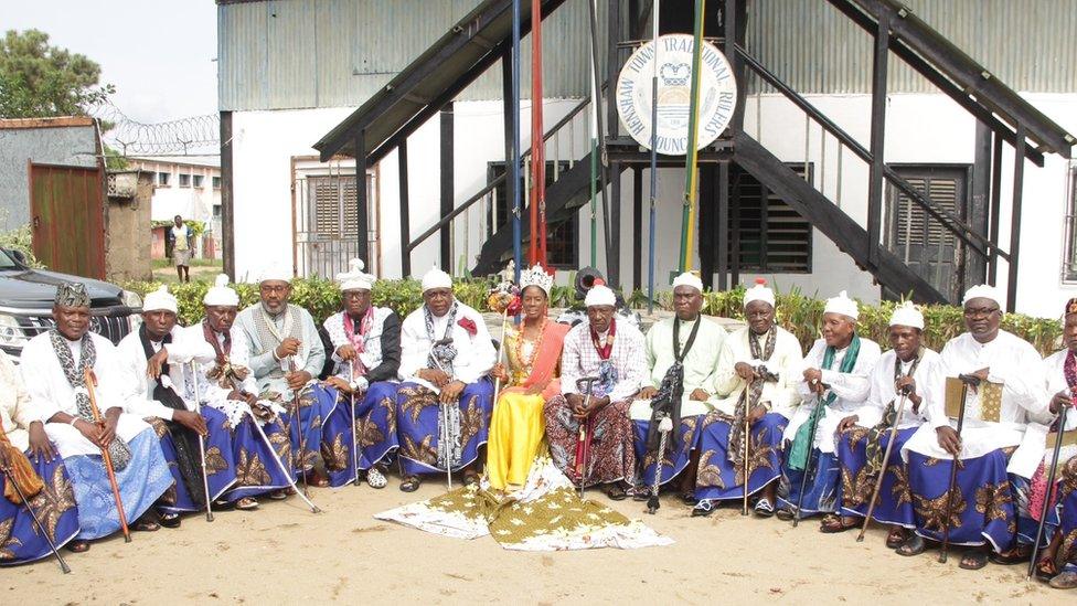 Pictured with town council