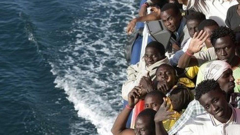 Migrants from north Africa at Trapani harbour, Southern Italy (20 August 2016)