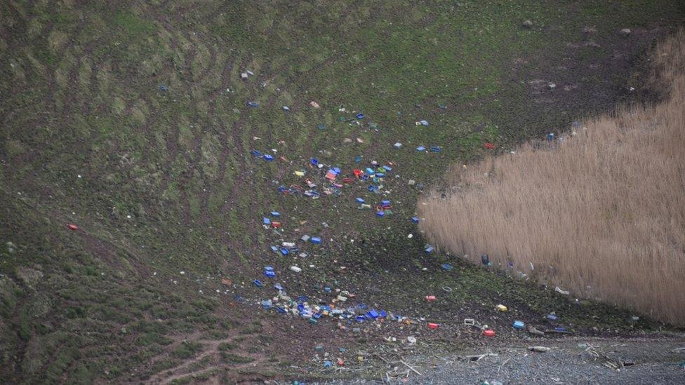 plastics on Solway coast