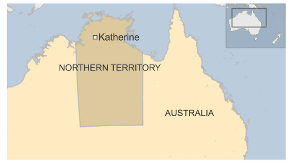 Map of Katherine in Northern Territory in Australia