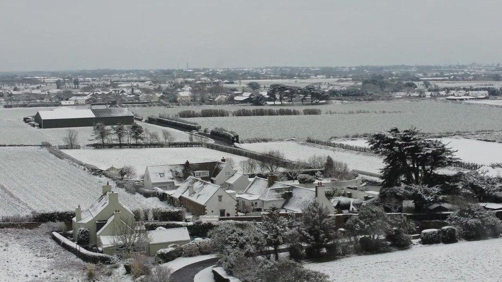 Drone footage of snow in Jersey