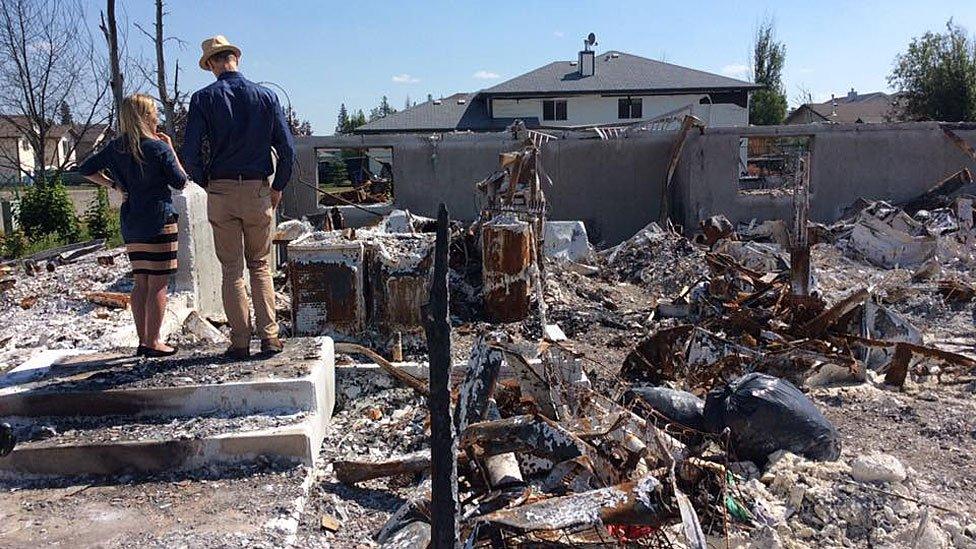 Remains of house after fire