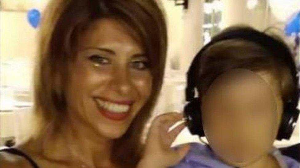 Viviana Parisi's husband released this picture appealing for help - the boy's face has been blurred for reasons of privacy