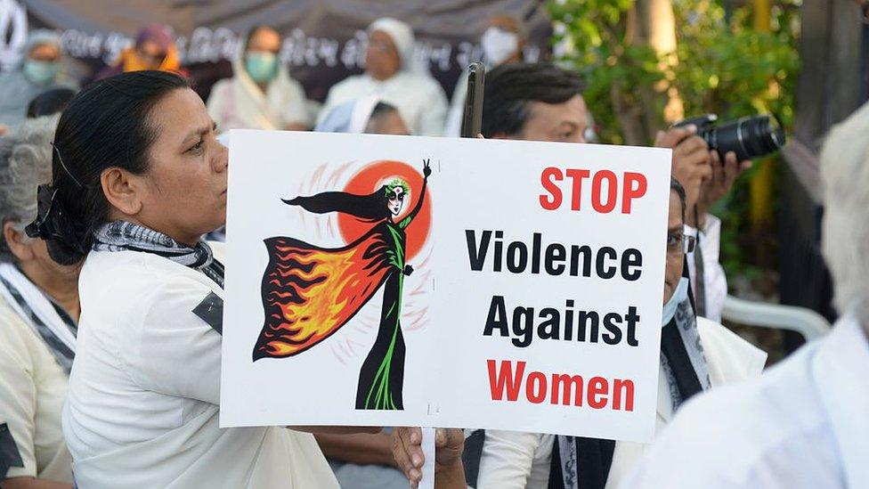 File photo of protest against rape in India