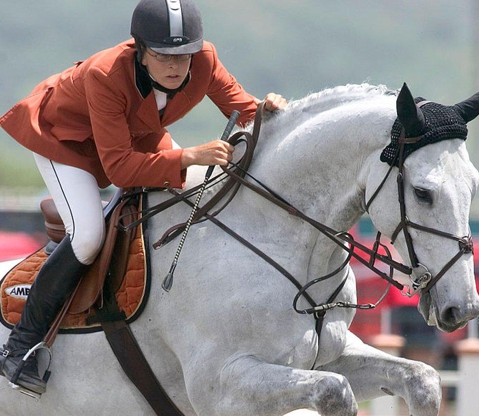 Ms Bronfman on a horse