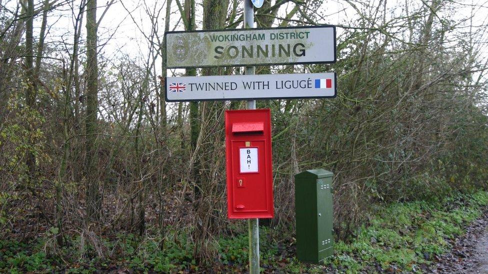 Bah humbug postbox installation by Impro