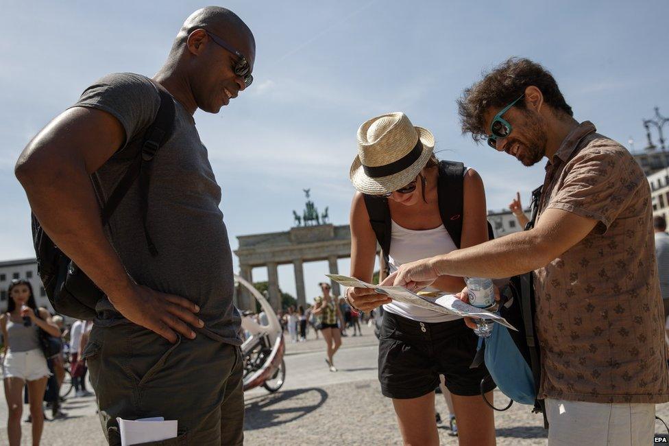 Tourists in Berlin