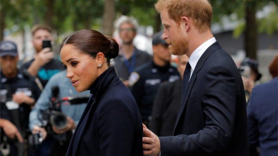 Prince Harry and Meghan visit the 9/11 Memorial in Manhattan