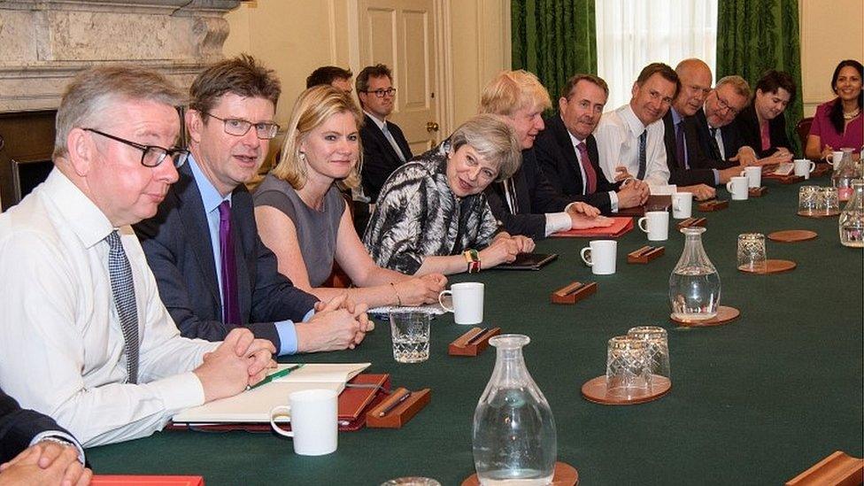 Theresa May chairing cabinet meeting