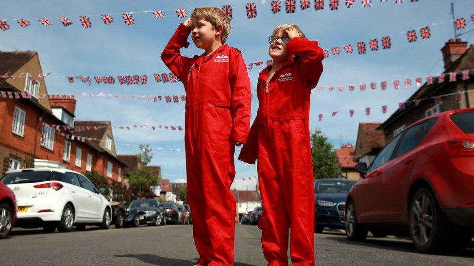 Children join in the minute silence