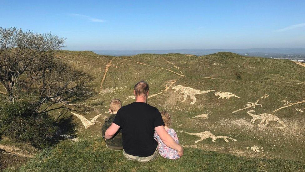 The art was created in an old quarry near Stroud