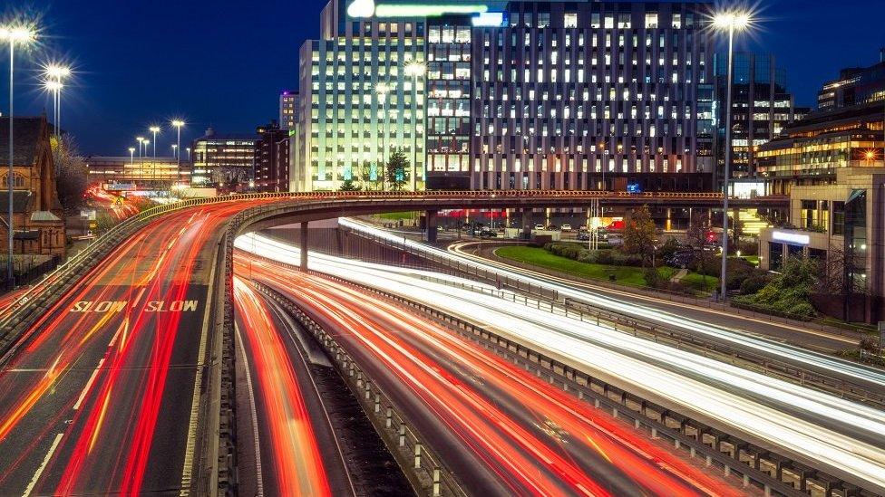 Lights from traffic in Glasgow