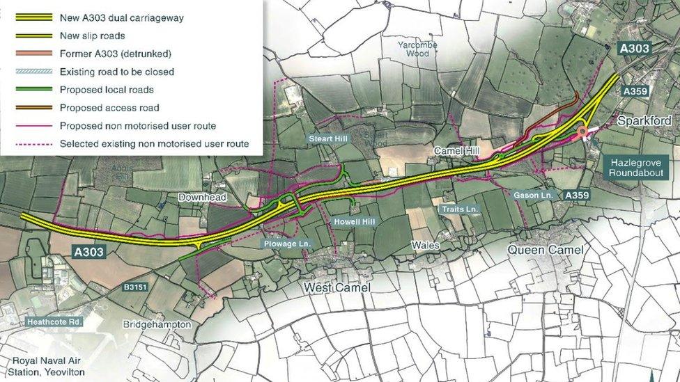 Plans For Dualling The A303 Between The Podimore And Sparkford Roundabouts