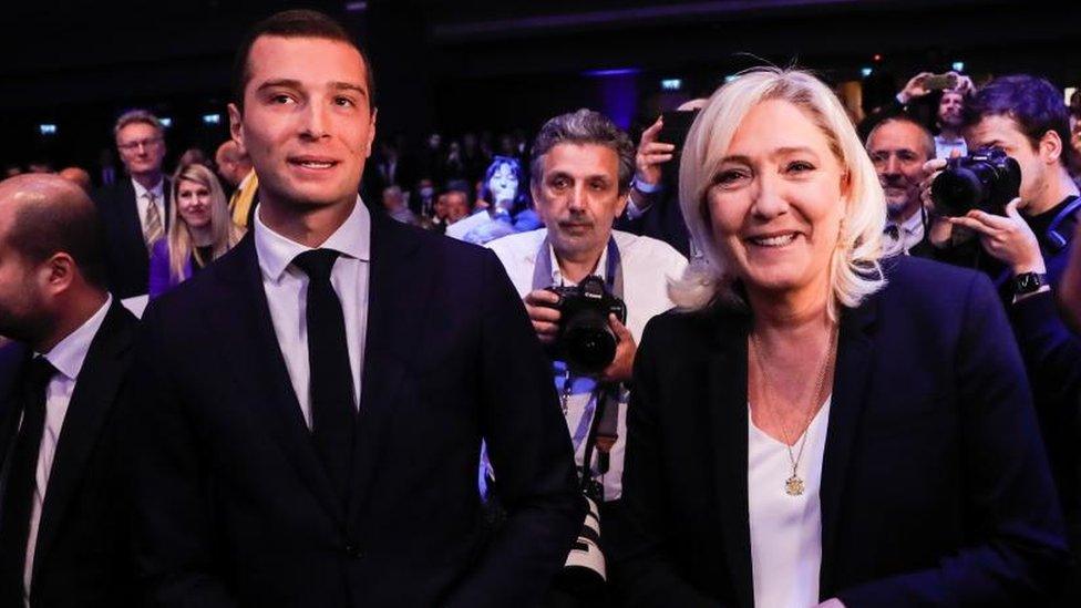 Jordan Bardella and Marine Le Pen