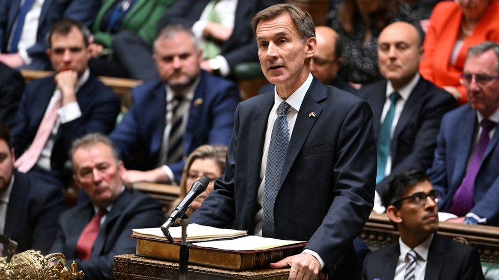 Chancellor of the Exchequer Jeremy Hunt delivering his autumn statement to MPs in the House of Commons,