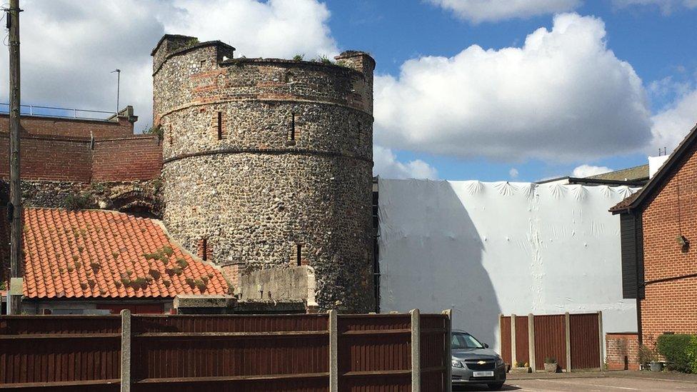 Town Wall with scaffolding