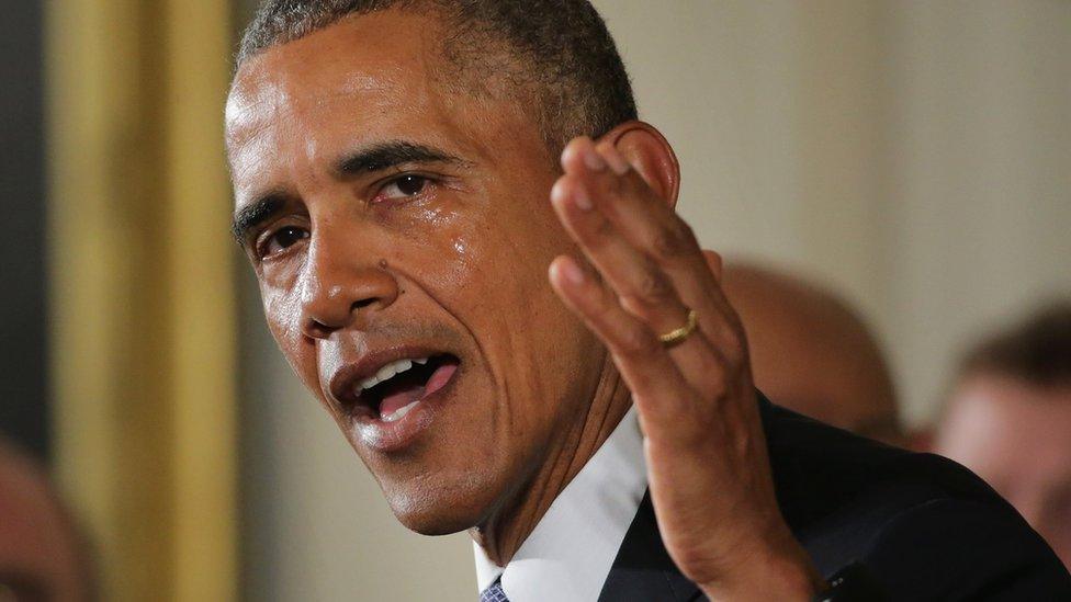 President Barack Obama tears up during gun control press conference