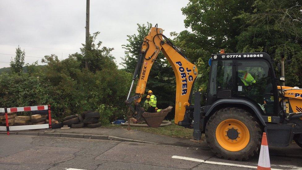 Burst water main, Bristol area 19 July 2017