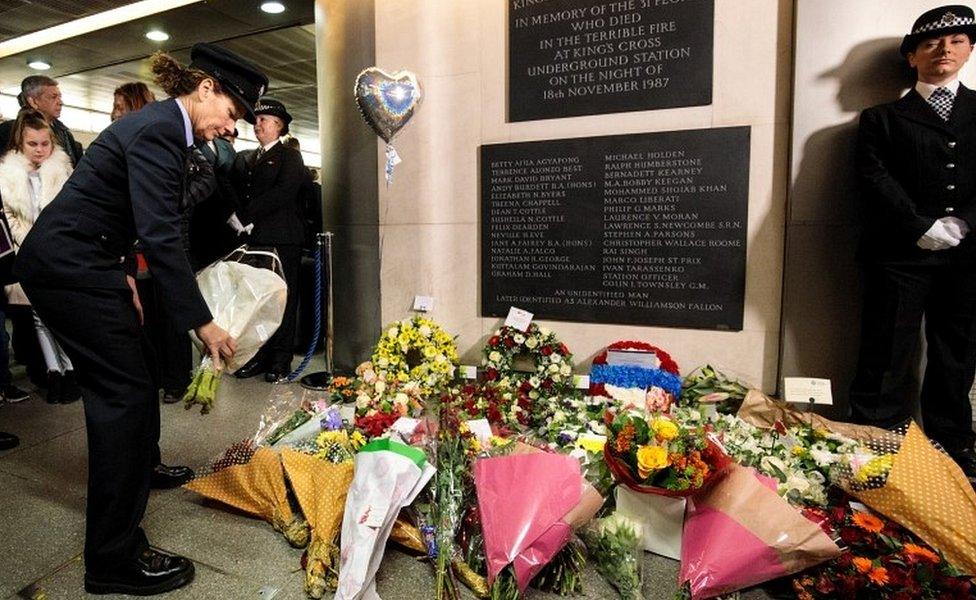 Flowers laid at King's Cross