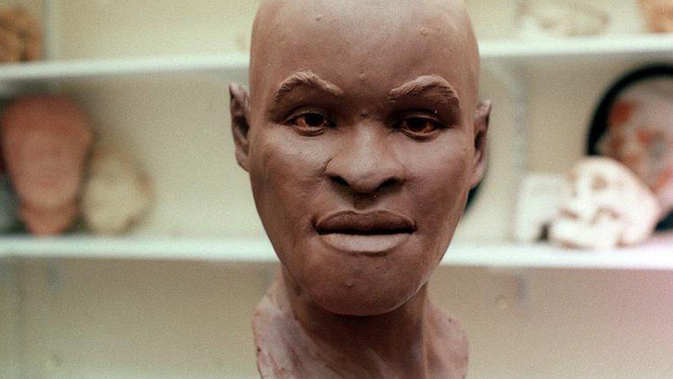 A reconstruction of Luzia's head in Clay in 1999