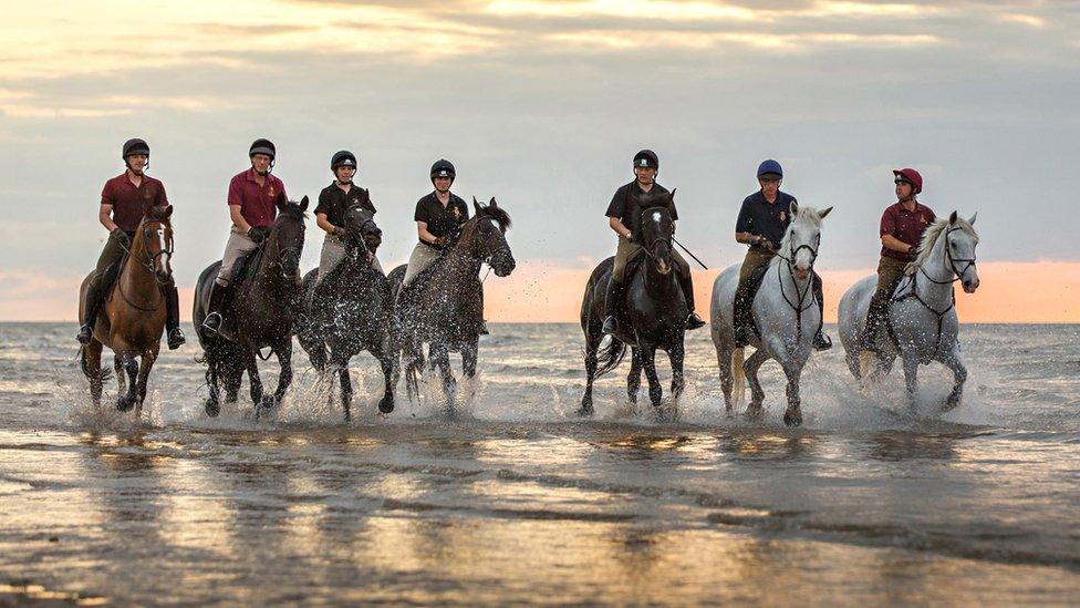 Household Cavalry Mounted Regiment on Holkham beach