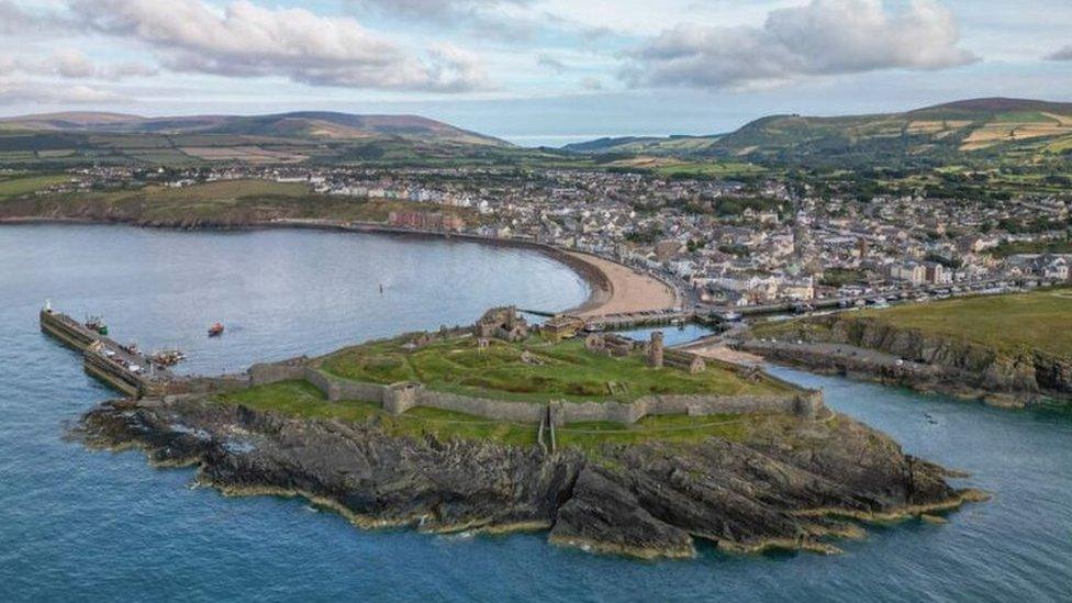 Peel Castle from the sky