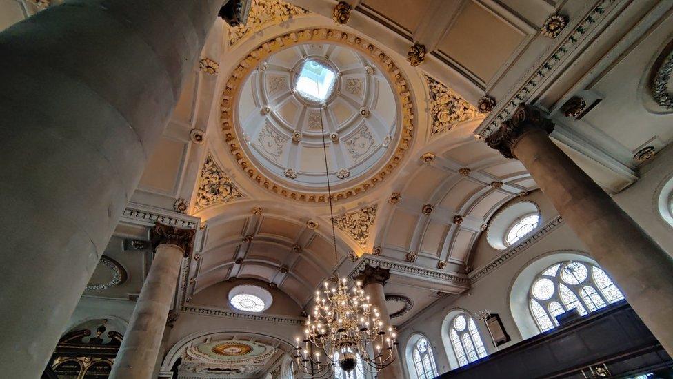 The renovated dome in the centre of All Saints' Church, Northampton