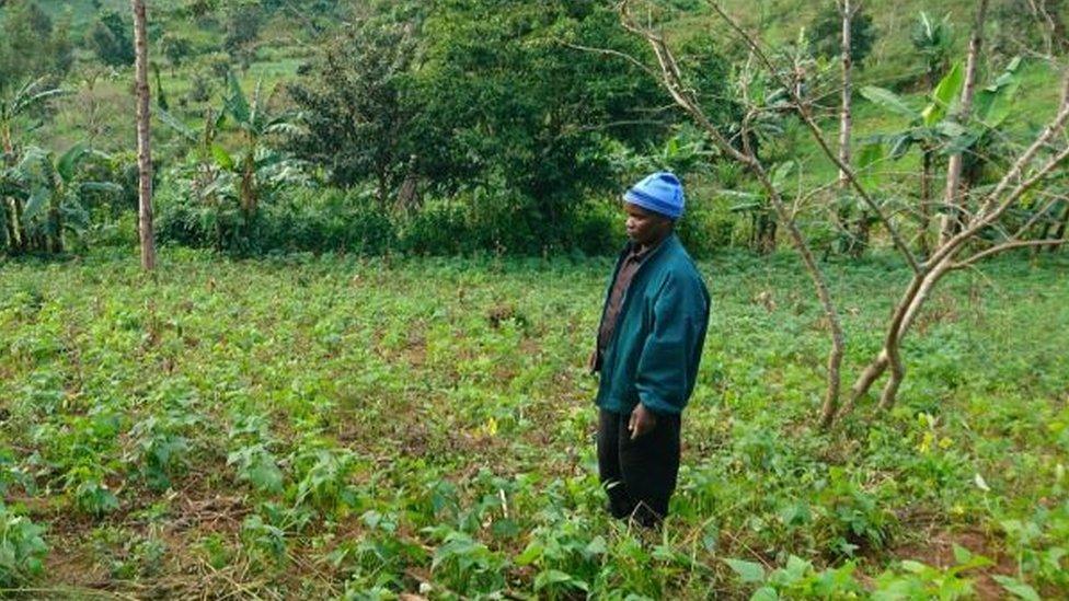 Peter standing in a field