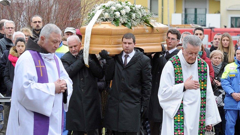 Regeni funeral in Fiumicello, northeastern Italy, 12 Feb 16