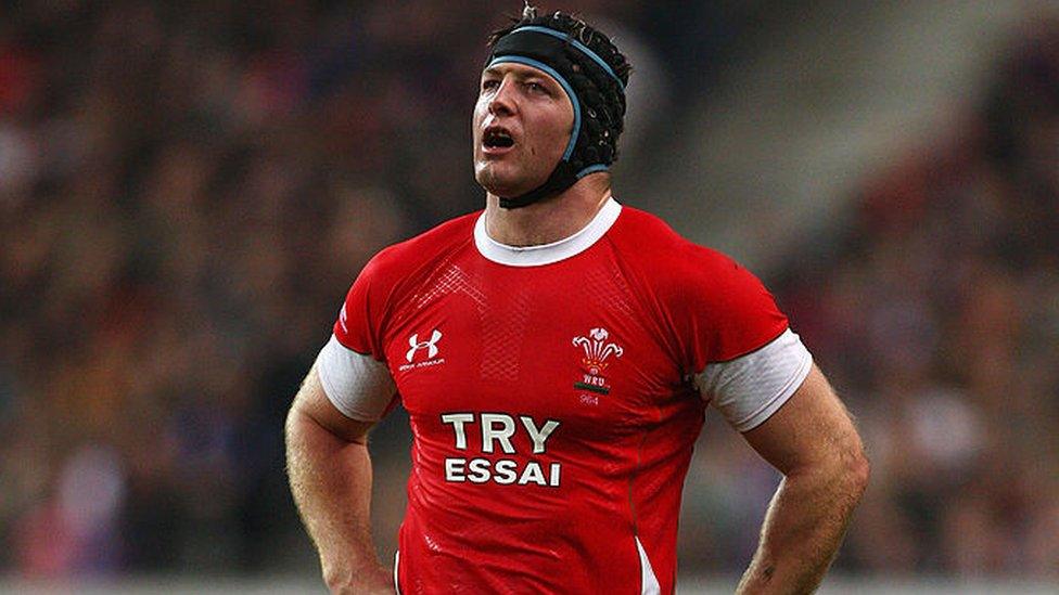 Ian Gough playing for Wales in 2009