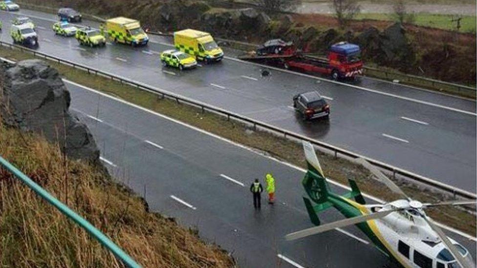 Crash scene on M6