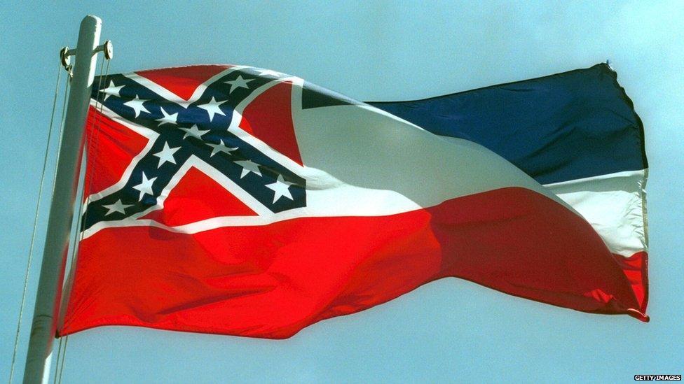 The Confederate battle flag is part of Mississippi's state flag